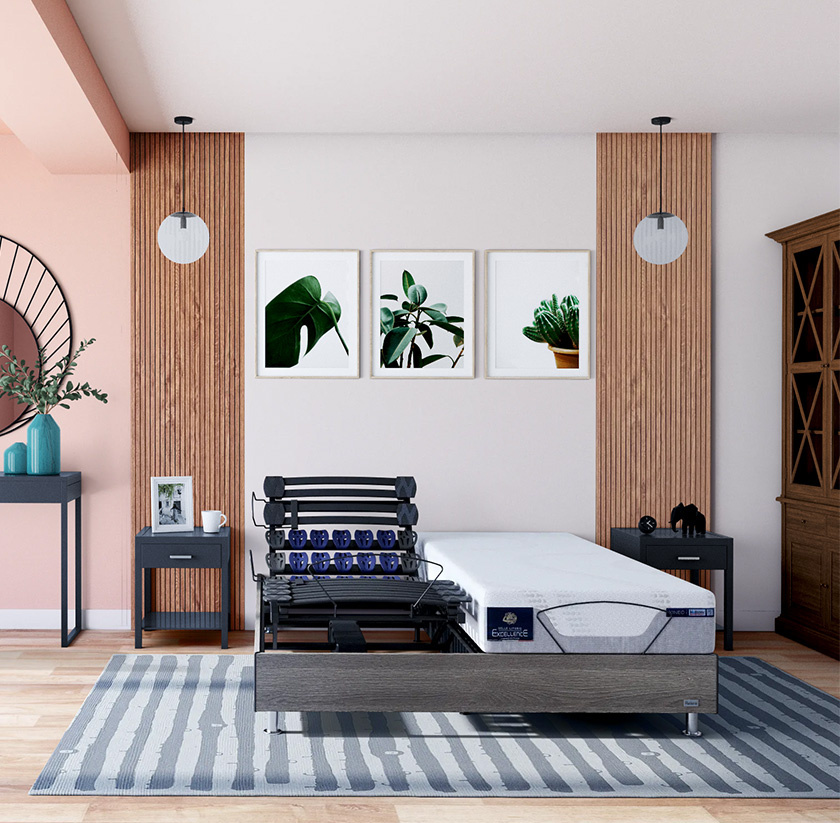 Sommier électrique bois décor duo EUPHORY Sommier électrique bois décor duo EUPHORY