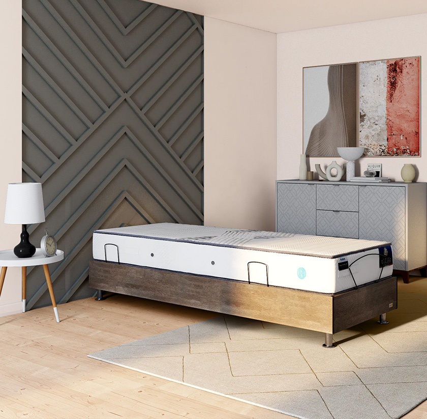 Sommier électrique bois décor solo SERENITY Sommier électrique bois décor solo SERENITY