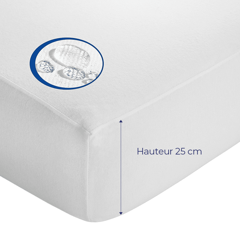 Protège-matelas imperméable - alèse 100% coton respirante