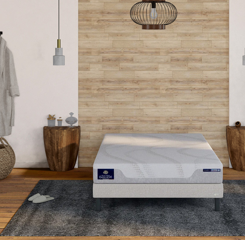 Ensemble matelas mémoire de forme Kinéo et sommier Flexalatt déco