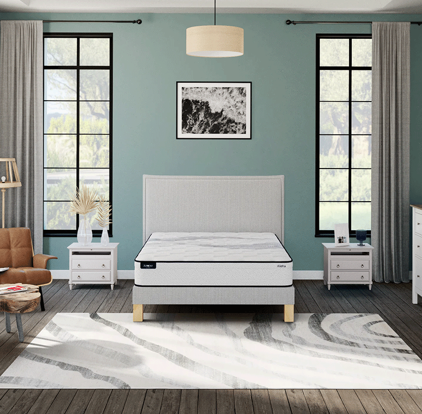 Ensemble matelas ressorts ensachés Aloha et sommier Bohème 15 Ensemble matelas ressorts ensachés Aloha et sommier Bohème 15