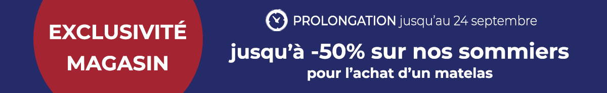 promo à -50% sur sommier en magasin